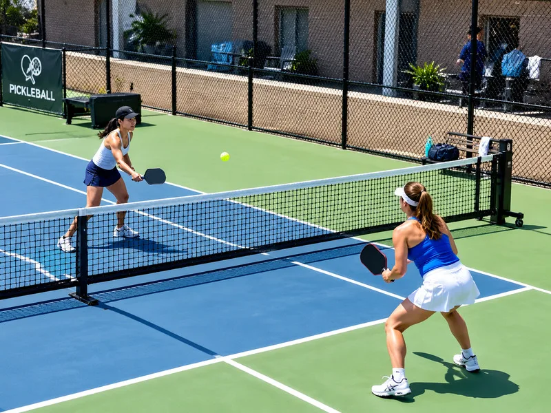 Luật pickleball nổi bật với giao bóng chéo, quy tắc hai lần nảy và khu vực kitchen sát lưới.